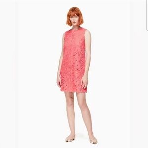 Kate Spade Shore Thing Eyelet Shift Dress Sherbet Peach Pink Size 12